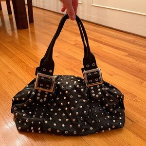 BE & D Studded Black Garbo Handbag